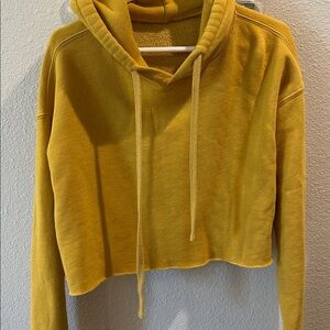 Alo Yellow Cropped Hoodie